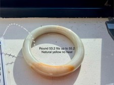 jadeite Burma Bangle 53.2 yellow white Type A Burmese jade no heat picture
