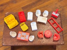 Vintage Fisher Price Little People Furniture Lot Replacement Toys picture