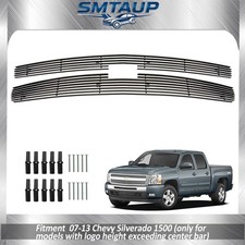 Billet Grill Fits 07-13 Chevy Silverado 1500 Grille Insert Chrome 08 09 10 11 12 picture