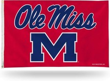 University of Mississippi Rebels Ole Miss 3x5 Foot Flag Banner Metal Grommets In picture