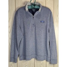 LL Bean Mens Large Blue Heather Quarter Zip Pullover Traditional Fit Sweater picture