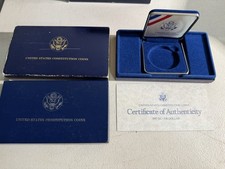 1987-S $1 US Constitution Silver Dollar Commemorative Proof Box & COA *(NO COIN) picture