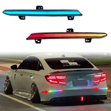 Clear RGB LED Bumper Reflector Lights For 2018-2022 Honda Accord Sedan 10th Gen picture