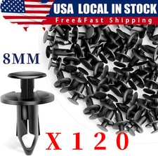 120PCS 8mm Bumper Clips Retainer Auto Car Plastic Rivets Fastener Fender Push picture