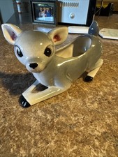 MCM Vintage 1960s Ceramic 6” Lying Down Deer Doe Planter Vase Japan picture