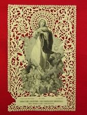 Antique MARY Lace Holy Card IMMACULATE CONCEPTION Religious Catholic Prayer Card picture