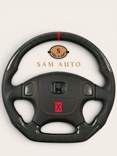Honda Civic 1996-2000 & CR-V 1997-2001 Custom Real Carbon Fiber Steering Wheel. picture