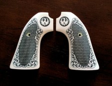 Ivory Ruger Bisley Vaquero Grips custom enfraved scrimshow Scroll Pattern picture