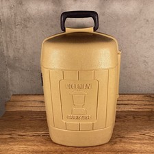 VINTAGE COLEMAN YELLOW CLAMSHELL LANTERN CARRY PLASTIC 1977 WITH FUNNELL picture