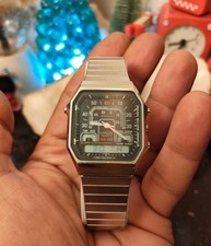 1983 Vintage Citizen 30-0624 Ana-Digi Temp Dual Time Robot Face picture