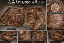 Antique Spalding Baseball Glove Crescent Pad c1897-1905 Early RHT Rare Vintage picture
