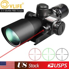 2.5-10x40e Rifle Scope Mil-dot Red Green Dual illuminated With Red Laser & Mount picture
