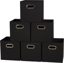 Household Essentials Foldable Fabric Storage Bins 6 Piece Set, Strong Poly-Woven picture