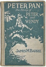 © 1911 PETER PAN AND WENDY Antique FIRST EDITION Childrens J M BARRIE vtg Disney picture