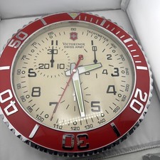 Victorinox Swiss Army Watchmaker Dealers Wall Display Red Clock - Works Tested picture