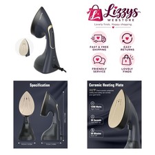 Effortless 2-in-1 Navy Clothes Steamer & Iron - Quick Burst Steam Technology picture