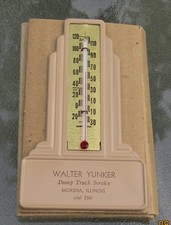 Vintage Walter Yunker Dump Truck Service Advertising Thermometer Mokena Illinois picture