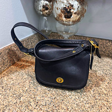 Vintage Coach Legacy Small Flap Bag Black Leather 9965 picture