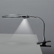 LED Magnifier Clip-on 4x 6x Magnifying Glass Lens Table Lamp w/ Clip-on Hose picture