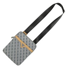 GUESS Men's Milano 4G Logo Crossbody Bag Gray Tan Black picture