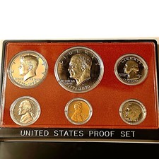 1975 U.S. Proof Set - Original Case & Box - Bicentennial Dual Dated Coins-Ike $1 picture