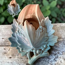 Vintage McCoy Pottery Leaf Wall Pocket Plaque 7x6 1950’s Excellent Condition 🍁 picture