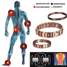 Pulsera magnética de cobre puro para hombres y mujeres Energy Arthritis Pain Va picture