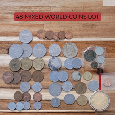 47 Foreign Coins World Coin Lot Ireland, UK, Italy, Vietnam, Honduras, Brazil + picture