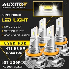 2-20X AUXITO H11 H8 H9 LED Headlight Bulb 30000LM Hi/Low Beam 6000K CANBUS Q10 R picture