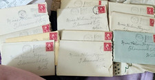 Antique 1910s–1920s Correspondence Archive: Handmade Embroidered Letter Holder picture