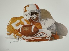 Steve Ford Tennessee Volunteers Vintage UT 1977 Signed Art Print NCAA Football  picture