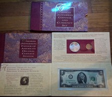1993 Jefferson Coinage and Currency Set-RARE MATTE PROOF NICKEL Full Steps, #3 picture