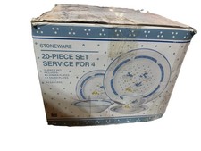 Vintage Home Style Country Goose Stoneware 20 Pc Dinnerware Set  Open Box picture