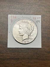 1934 D Peace silver dollar AU #s23 GUARANTEE GENUINE picture
