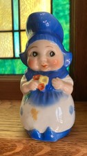 Vintage Dutch Girl Creamer Milk Pitcher Blue & White  5