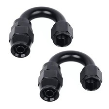 LokoCar 8AN 180 Degree PTFE Hose End Fitting for PTFE Hose Only Black  2Pcs picture