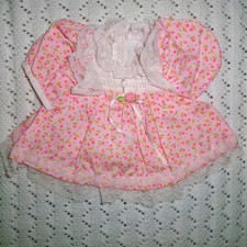 Vintage Mattel My Child Doll Pink Party Dress Floral Smocked 1980s picture