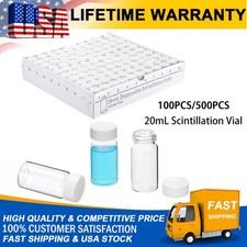 100/500Pcs 20mL Scintillation Vial Glass Vial Counting Vials Cone Shaped Liner picture