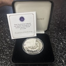 The Platinum Jubilee Of Queen Elizabeth II Solid Silver Proof Piedfort £5 picture