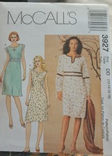MCCALLS 3927 Sewing Pattern Dress Split Neck Lace Cap/Long Sleeve UC SZ 13-18 picture