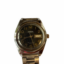 raketa vintage ussr manual wind mechanical watch day/date black dial picture