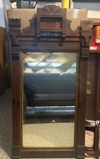 Antique 19th c Victorian Eastlake Carved Walnut Mirror 25