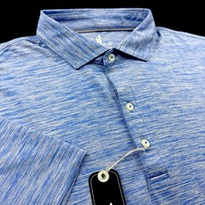 Johnnie O Featherweight Space Dye Performance Polo Shirt Dark Blue Large $110 picture