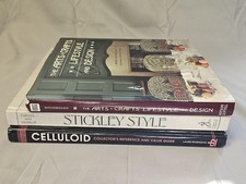 Vintage Arts & Crafts Design Lifestyle Stickley Style Celluloid 3 Book Lot picture