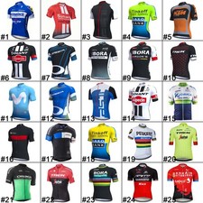 Men's Cycling Jersey Short Sleeve Summer Bike Shirt 3 Pockets Reflective Strip picture