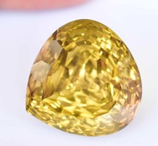 Natural Yellow Ceylon Sapphire 27.50 Ct Certified Pear Flawless Loose Gemstone picture