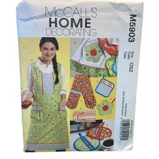 McCall's Sewing Pattern M5903 Unisex OSZ Multicolor Kitchen Apron Mitts Uncut picture