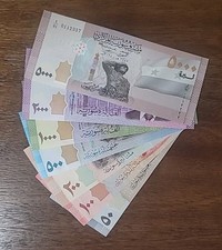 Lebanon SY Complete Set 50 100 200 500 1000 2000 5000 Pounds UNC UNCIRCULATED picture