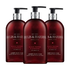 Black Pepper & Ginseng Liquid Hand Soap 500ml 3-Pack Dispenser Bottles picture