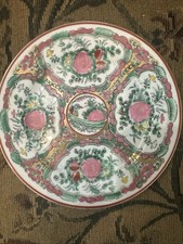OLD CHINA Antique 19th Chinese Famille Rose Plate Porcelain Hand Painted picture